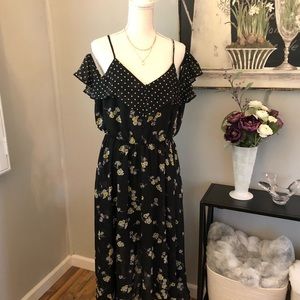Maurices adorable black floral maxi dress